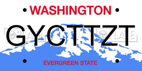 GYCTTZT Washington License Plate