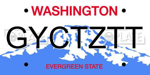 GYCTZTT Washington License Plate