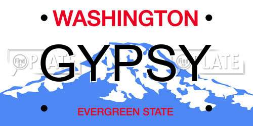 GYPSY Washington License Plate