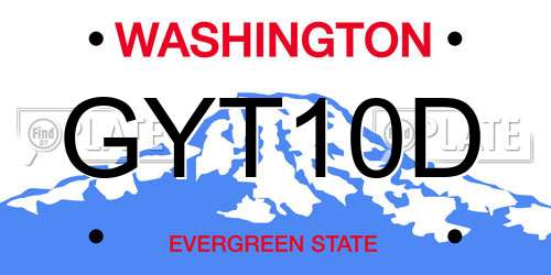 GYT10D Washington License Plate