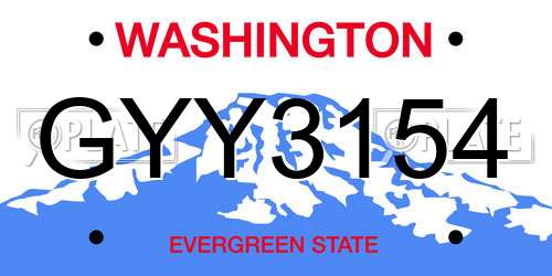 GYY3154 Washington License Plate