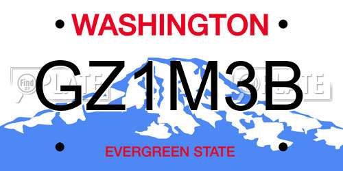GZ1M3B Washington License Plate