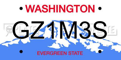 GZ1M3S Washington License Plate