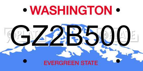 GZ2B500 Washington License Plate