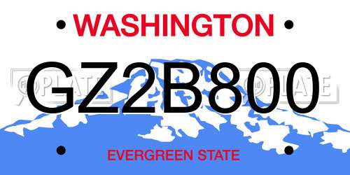 GZ2B800 Washington License Plate
