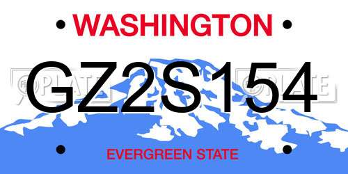 GZ2S154 Washington License Plate