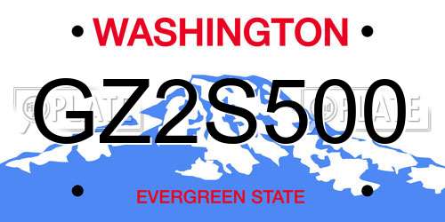 GZ2S500 Washington License Plate