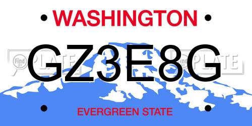 GZ3E8G Washington License Plate