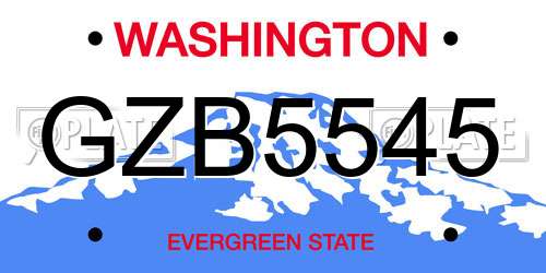 GZB5545 Washington License Plate
