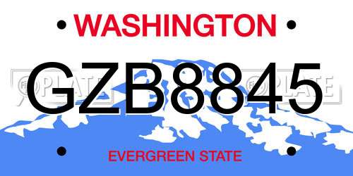 GZB8845 Washington License Plate