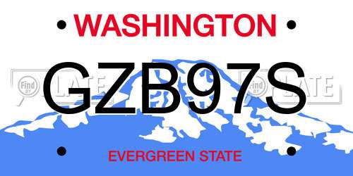 GZB97S Washington License Plate