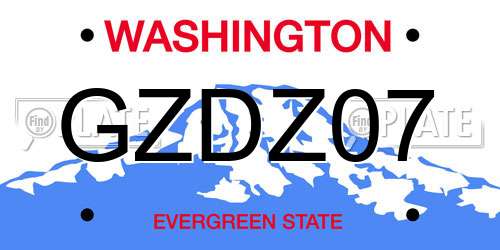 GZDZ07 Washington License Plate