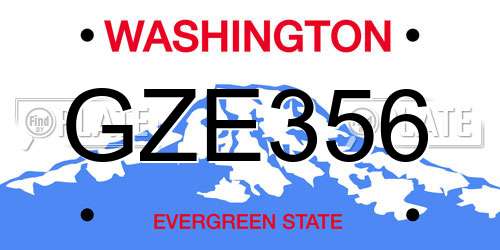 GZE356 Washington License Plate