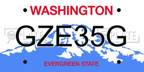 GZE35G Washington License Plate