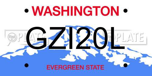 GZI20L Washington License Plate