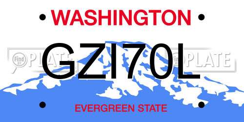 GZI70L Washington License Plate