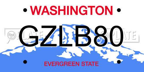 GZLB80 Washington License Plate