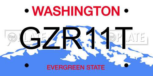 GZR11T Washington License Plate
