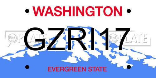 GZRI17 Washington License Plate