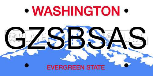GZSBSAS Washington License Plate