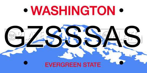 GZSSSAS Washington License Plate