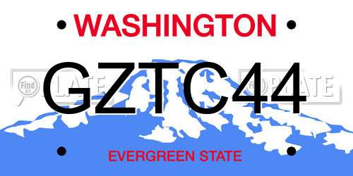 GZTC44 Washington License Plate