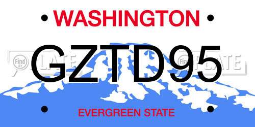 GZTD95 Washington License Plate