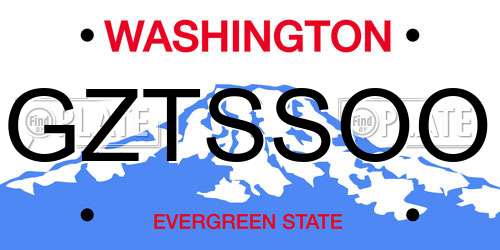 GZTSSOO Washington License Plate