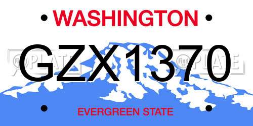 GZX1370 Washington License Plate