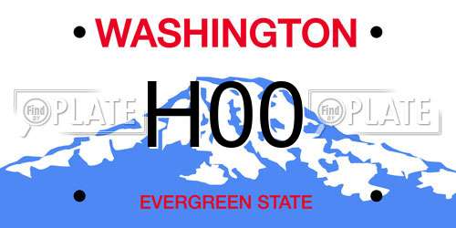 H00 Washington License Plate