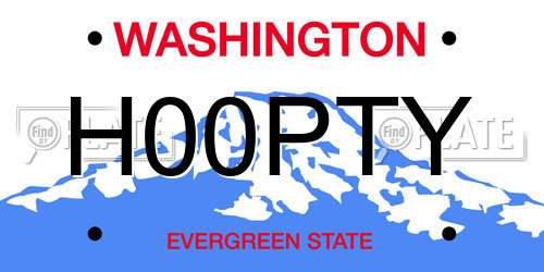 H00PTY Washington License Plate