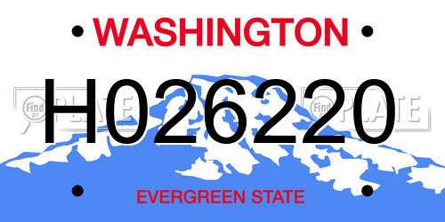 H026220 Washington License Plate
