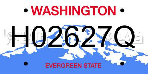 H02627Q Washington License Plate