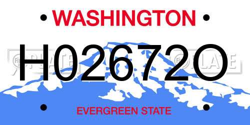 H02672O Washington License Plate