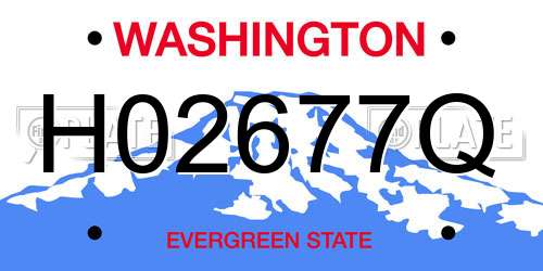 H02677Q Washington License Plate