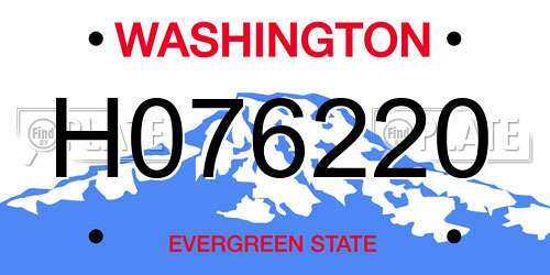 H076220 Washington License Plate