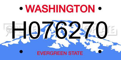 H076270 Washington License Plate