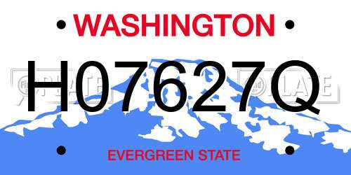 H07627Q Washington License Plate