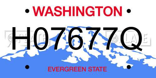 H07677Q Washington License Plate