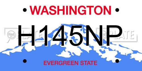 H145NP Washington License Plate