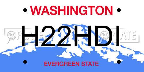 H22HDI Washington License Plate