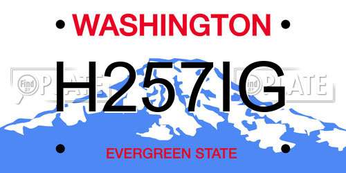 H257IG Washington License Plate