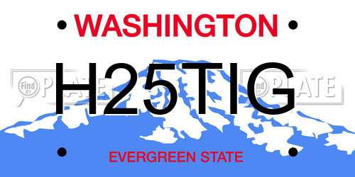 H25TIG Washington License Plate