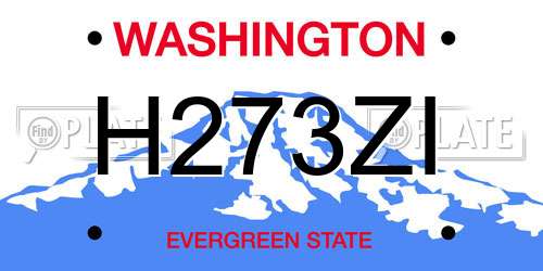 H273ZI Washington License Plate