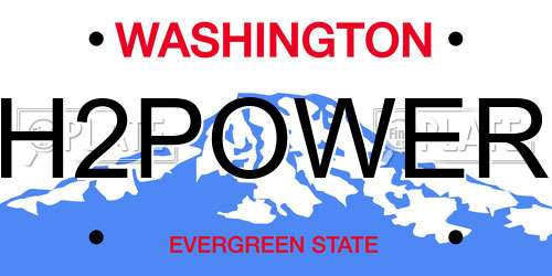 H2POWER Washington License Plate