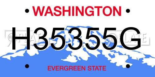 H35355G Washington License Plate