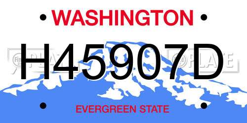 H45907D Washington License Plate