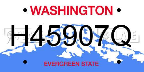H45907Q Washington License Plate