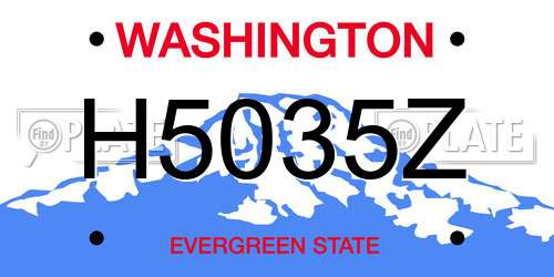H5035Z Washington License Plate