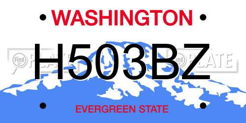 H503BZ Washington License Plate